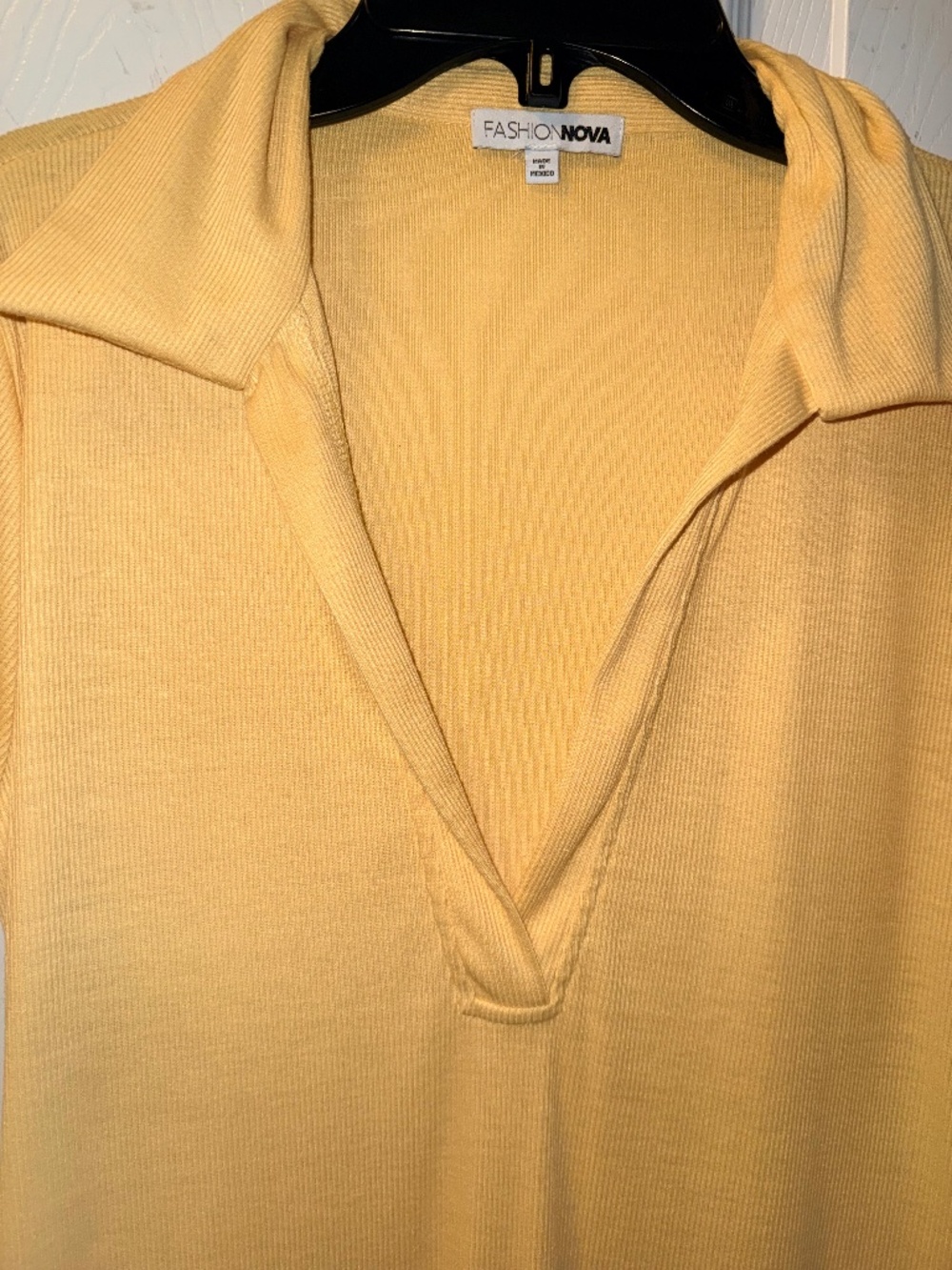 Butter Yellow Ribbed Fashion Nova Dress